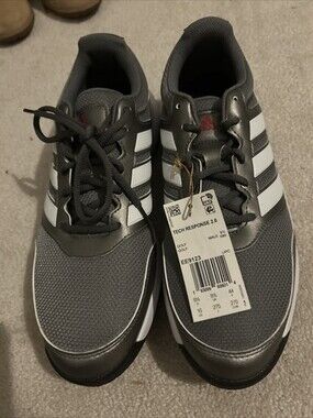 adidas TECH RESPONSE 2.0 Soft Spiked Golf Shoes Cleats Gray White Size 10